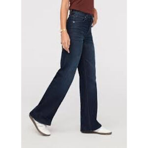 DU/ER Womens 25 x 33 Midweight Performance Denim Wide Leg Dark Stone BNWT
